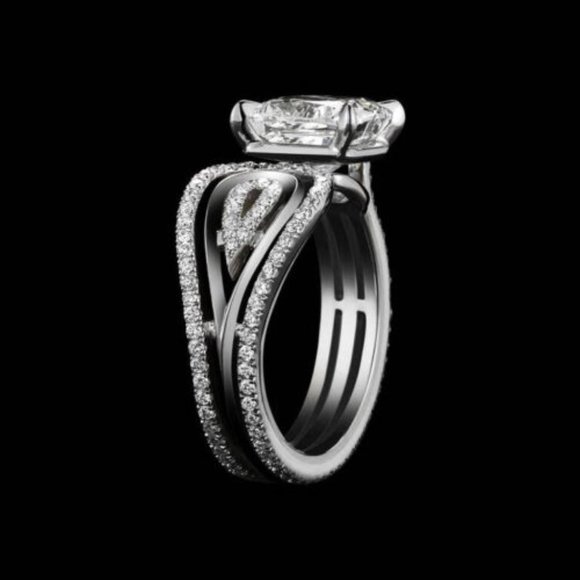 *New 18K Gold Over 925 Silver Adjustable Diamond Ring, cute Ring, shiny Ring. - Picture 2 of 5